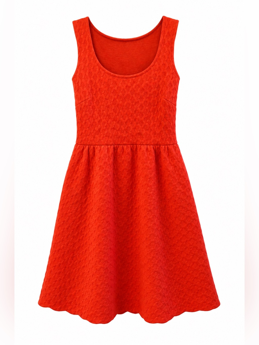 Maeve Anthropologie Orange Textured Fit Flare Dress Back Cutout Lace Small